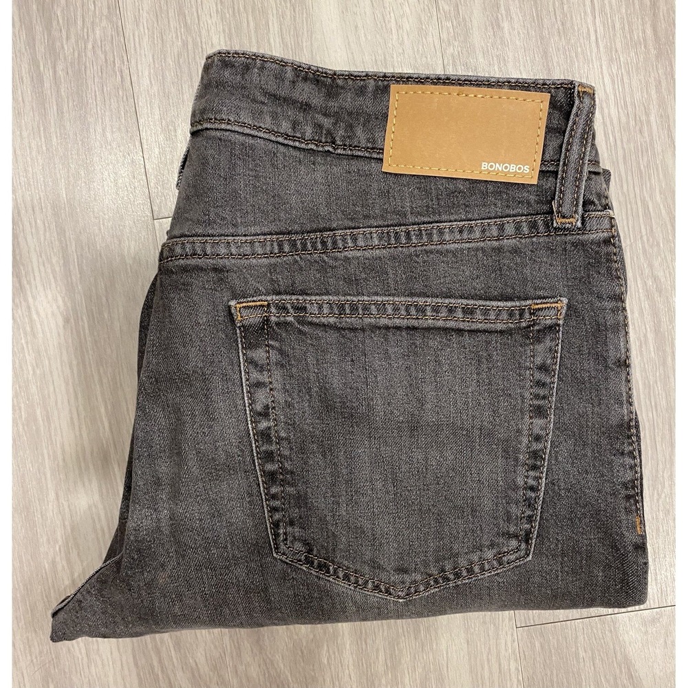 Bonobos Jeans Mens‎ 32x32 Slim Fit Black Denim Stretch 5-Pocket Straight Leg